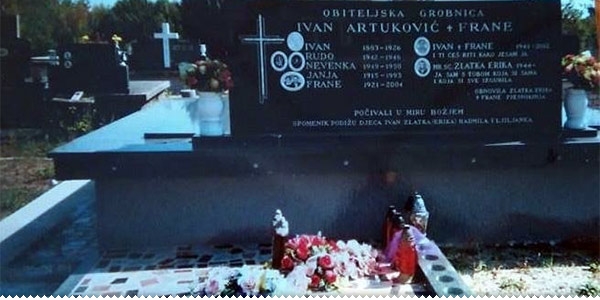 Oštećena je i druga ploča obiteljske grobnice Artuković u Klobuku Oštećena je i druga ploča obiteljske grobnice Artuković u Klobuku