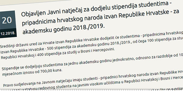 Hrvatska raspisala natječaj za 500 stipendija ljubuski.info